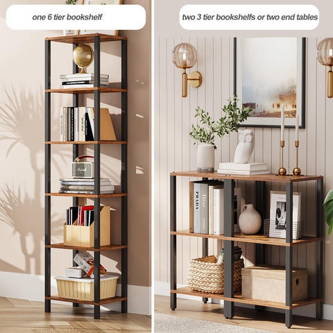 TUTOTAK Bookshelf side view highlighting its slim profile and vertical storage capability.