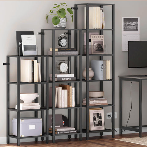 TUTOTAK Bookshelf adjustable feet protect floors on uneven surfaces.