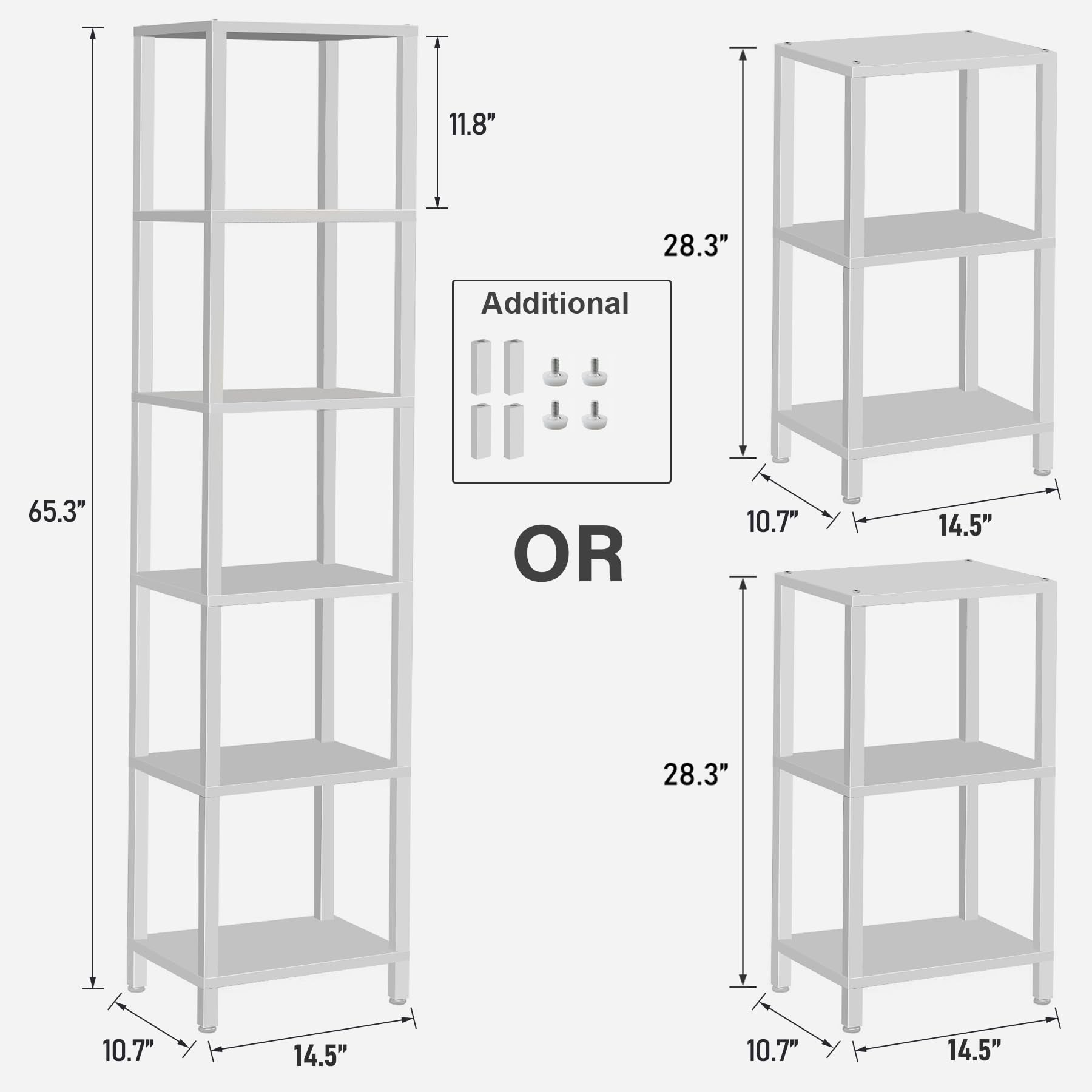 TUTOTAK 6-tier shelves hold books, photos, and decor neatly.
