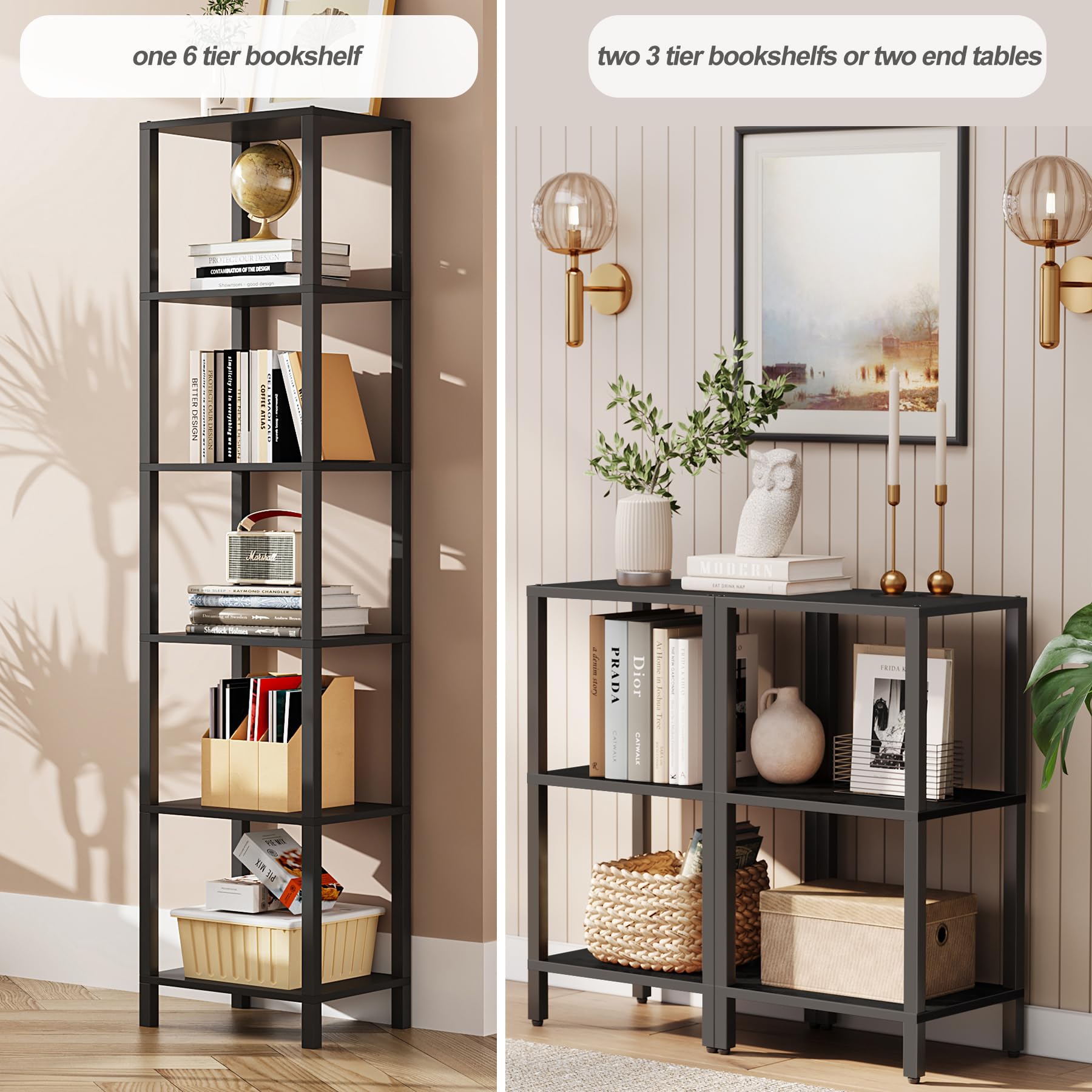 TUTOTAK Bookshelf stackable design lets you customize your living space.
