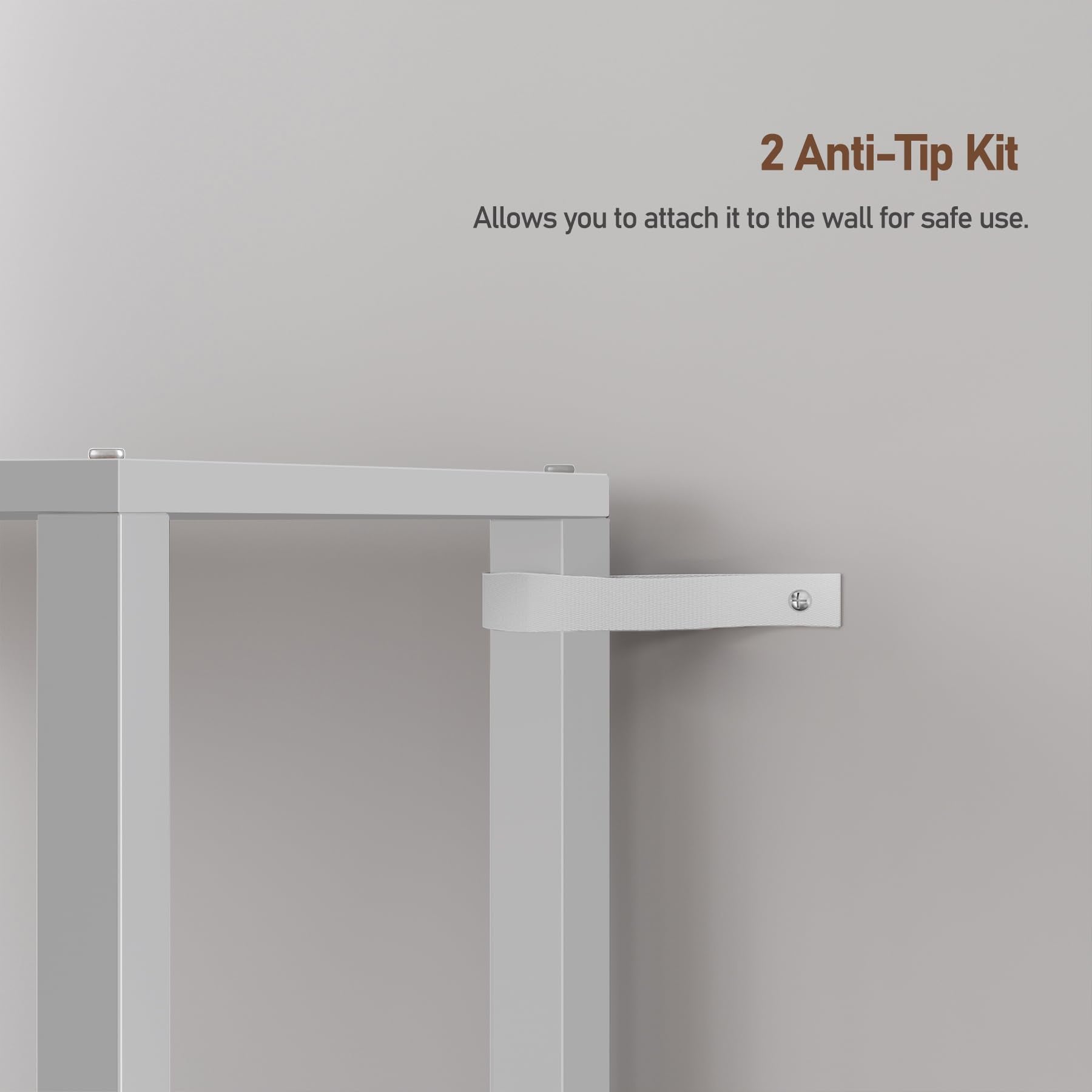 TUTOTAK White finish offers clean, modern look for small spaces.