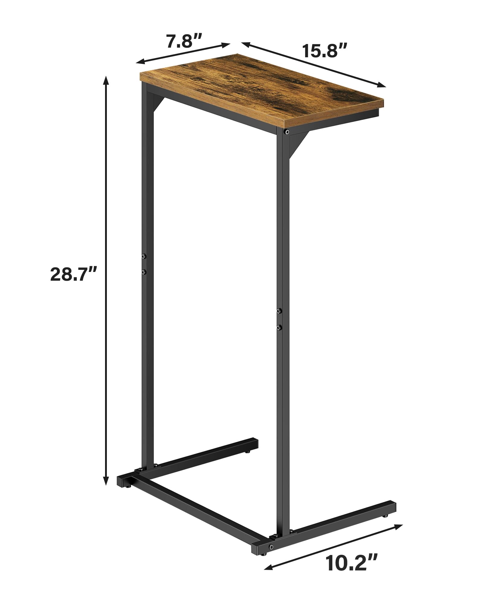 TUTOTAK C-Shaped End Table adjustable feet for stability on uneven floors.