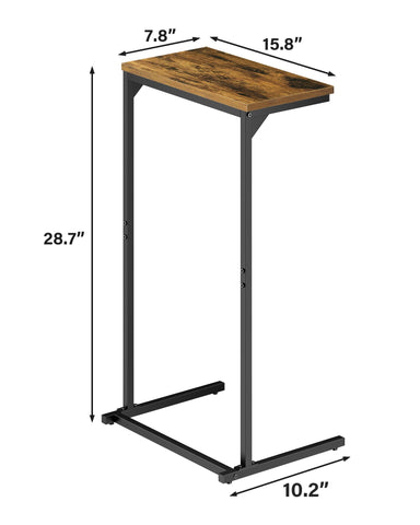 TUTOTAK C-Shaped End Table adjustable feet for stability on uneven floors.