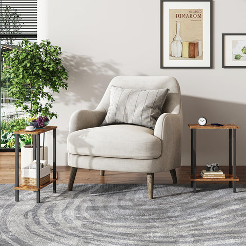 TUTOTAK couch table close-up in brown finish, warm and practical