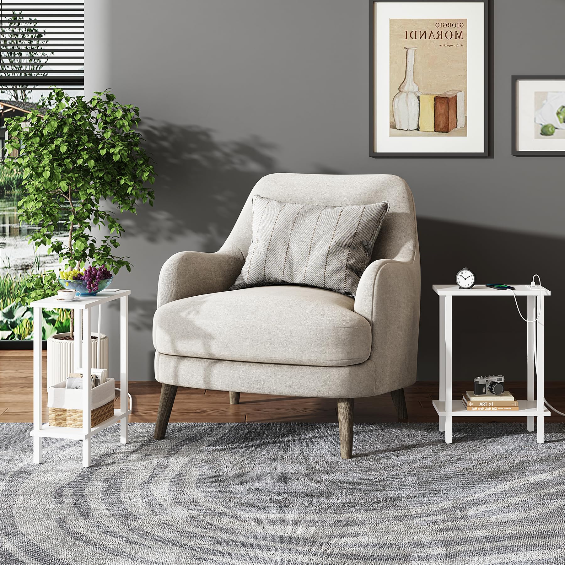 TUTOTAK end table dimensions: 7.9 in depth, 15.8 in width, 22.5 in height.
