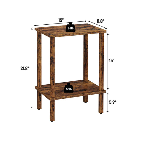 TUTOTAK End Table adjustable feet protect floors on uneven surfaces.