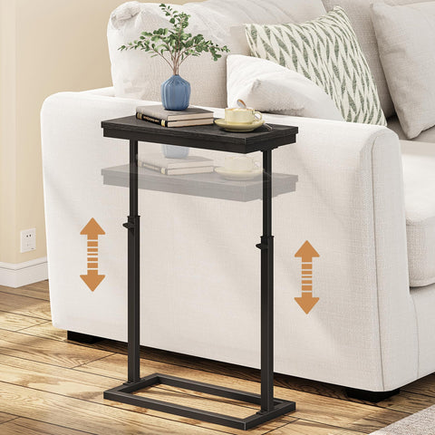 TUTOTAK End Table adjustable height beside a sofa for laptop use