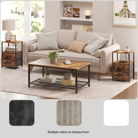 TUTOTAK bedside tables placed beside sofa for quick reach.