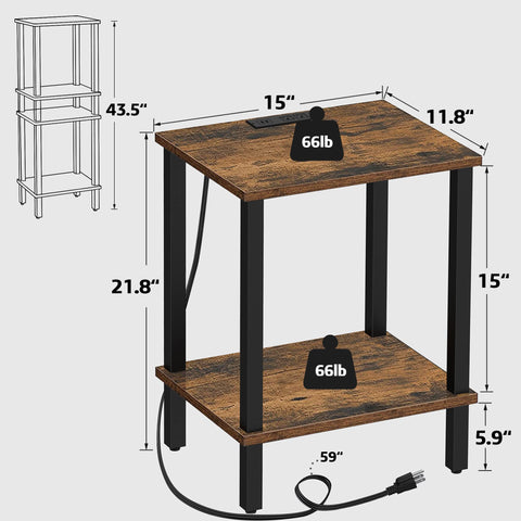 TUTOTAK End Table dimensions 21.8h, fits in compact living areas