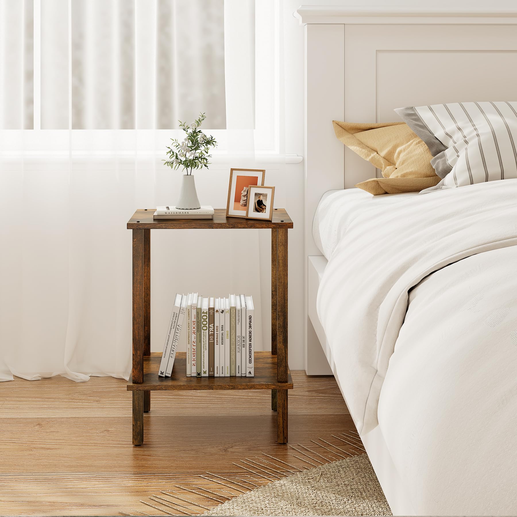 TUTOTAK End Table durable materials promise sturdy, stable support.