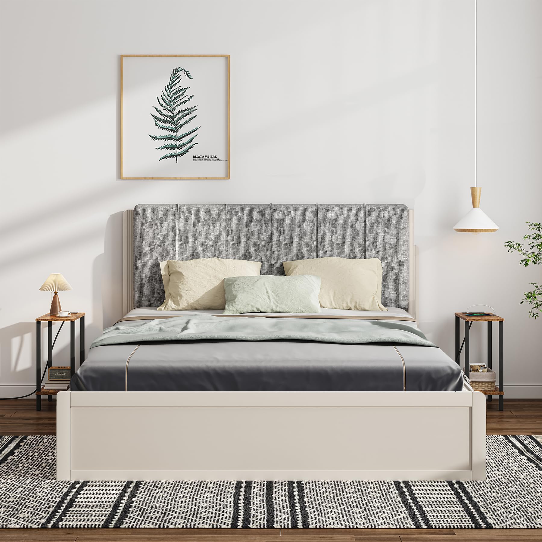 TUTOTAK end table with 4.5 ft extension cord ready for flexible placement