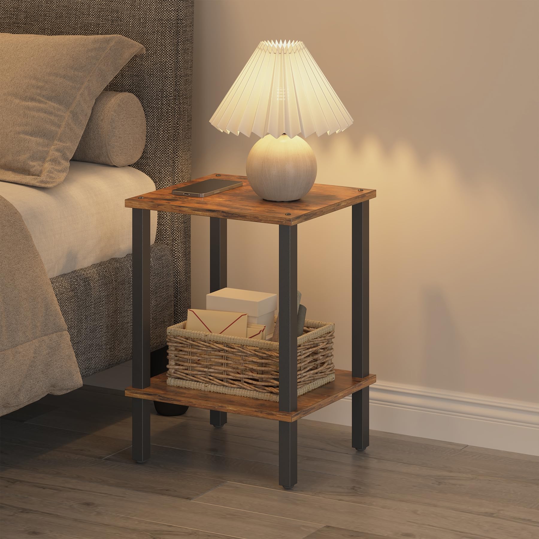TUTOTAK End Table lower shelf for magazines and remotes