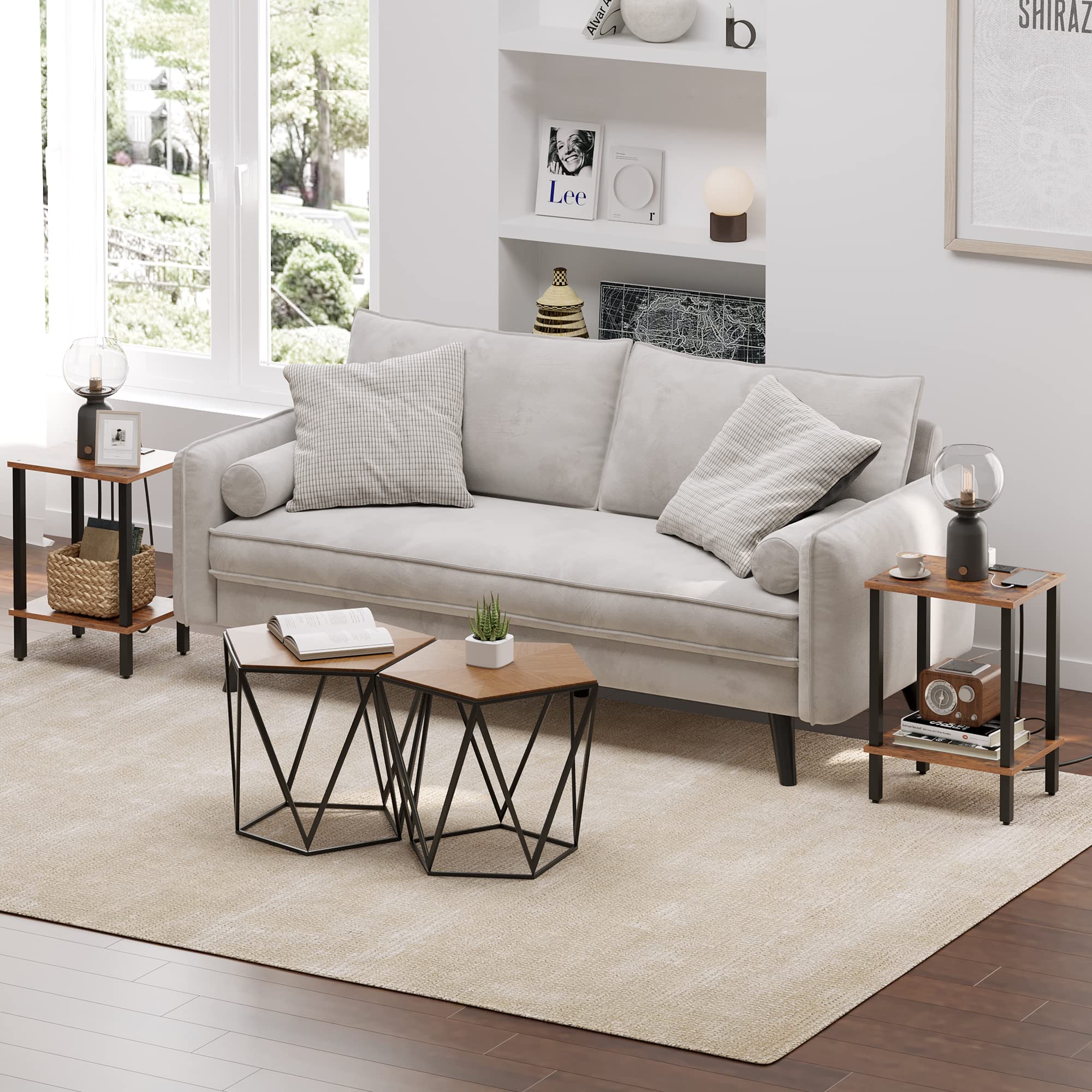 TUTOTAK End Table modern nightstand or sofa table in living room