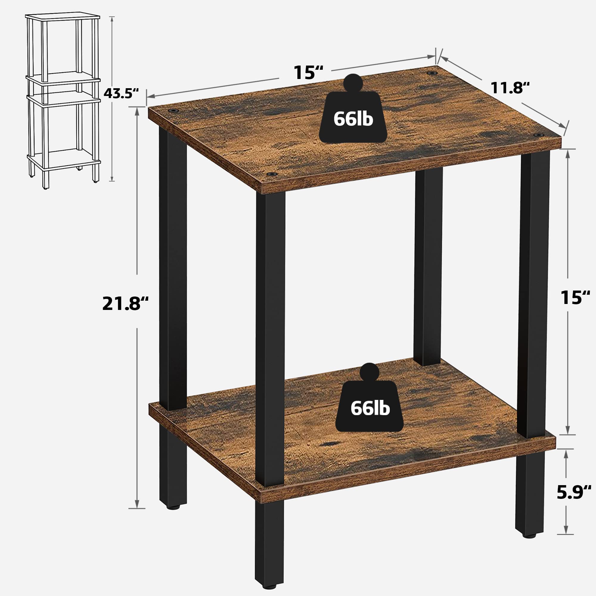 TUTOTAK End Table paired set creates balanced living room accents
