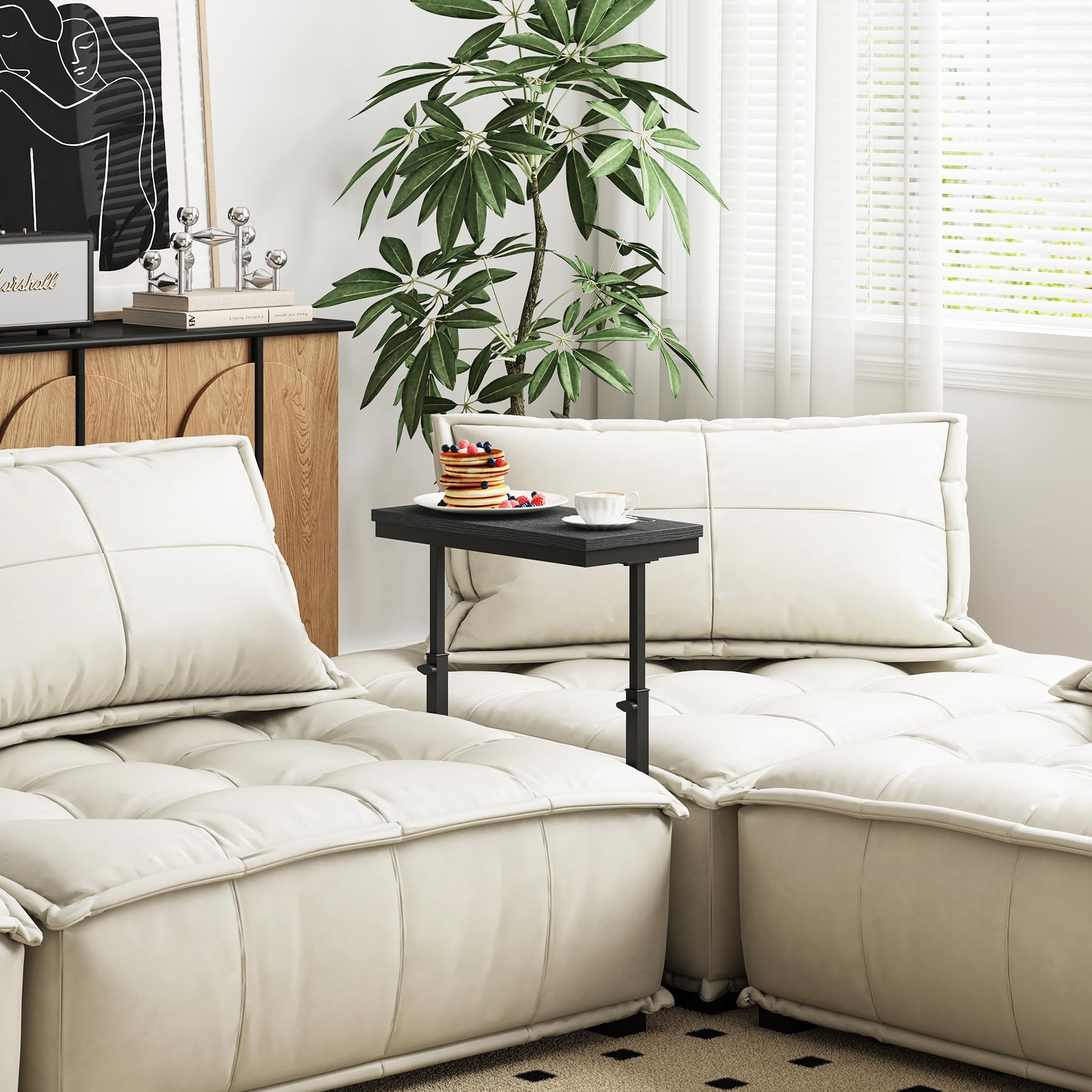 TUTOTAK End Table tall over arm beside couch or bed
