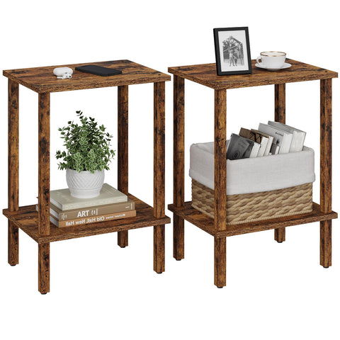 TUTOTAK End Table top view highlights 2-tier storage for compact living spaces.