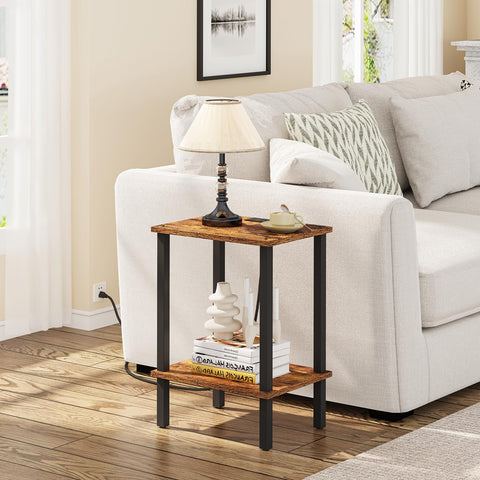 TUTOTAK End Table two-tier storage shelves for organizing items