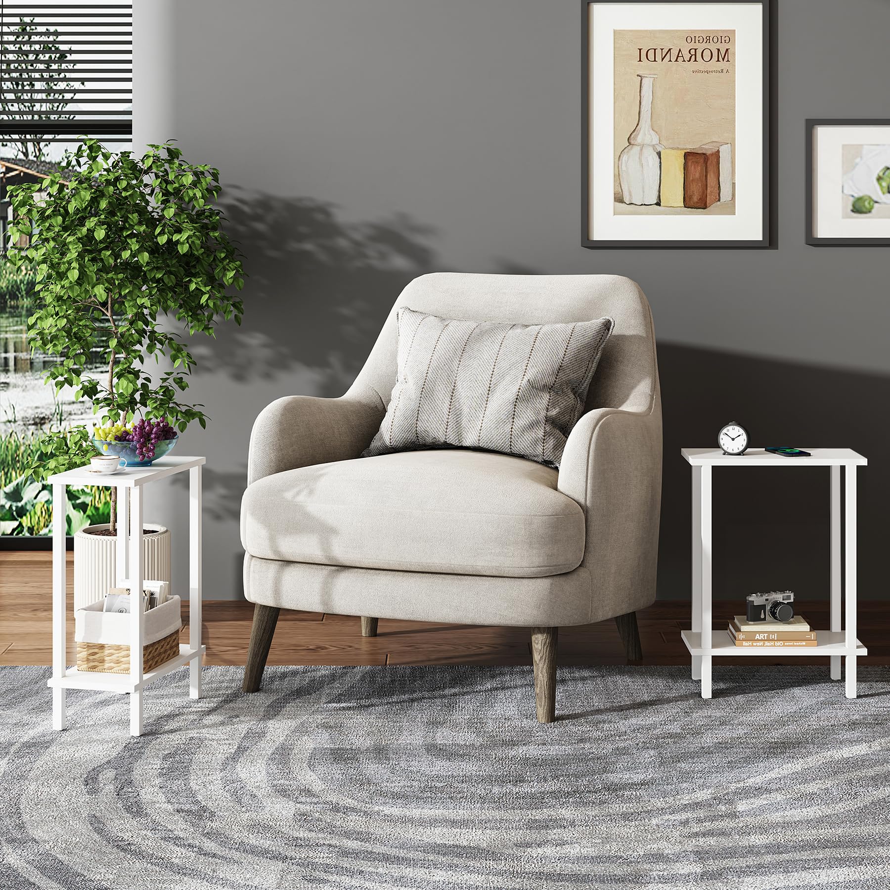 TUTOTAK entrance hall table offers quick storage near the entryway.