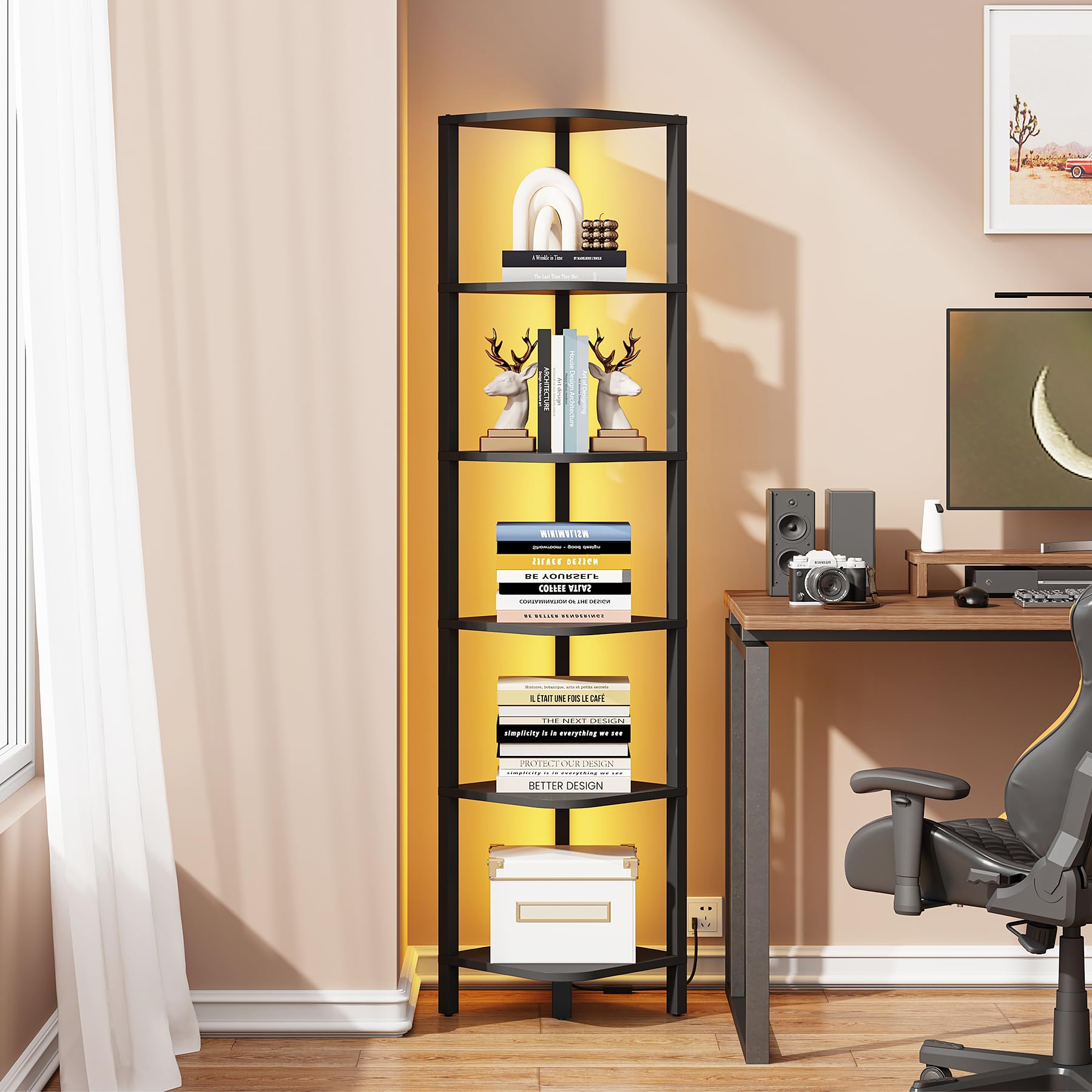TUTOTAK narrow display shelf organizing books and decor