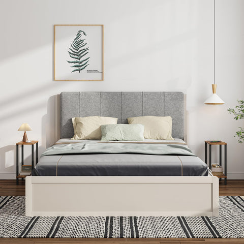 TUTOTAK skinny end table in living room setting, fits along sofa edge
