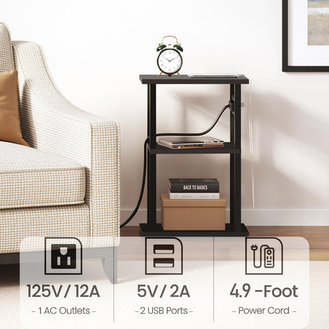 TUTOTAK slim nightstand with adjustable feet for stable placement on uneven floors.
