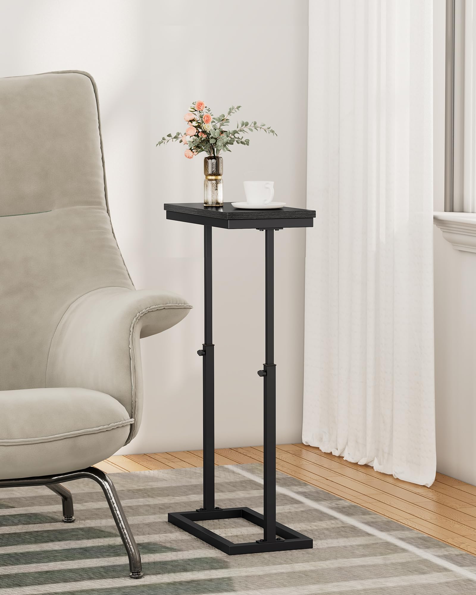 TUTOTAK Sofa Table organizing beverages and remotes in a living room