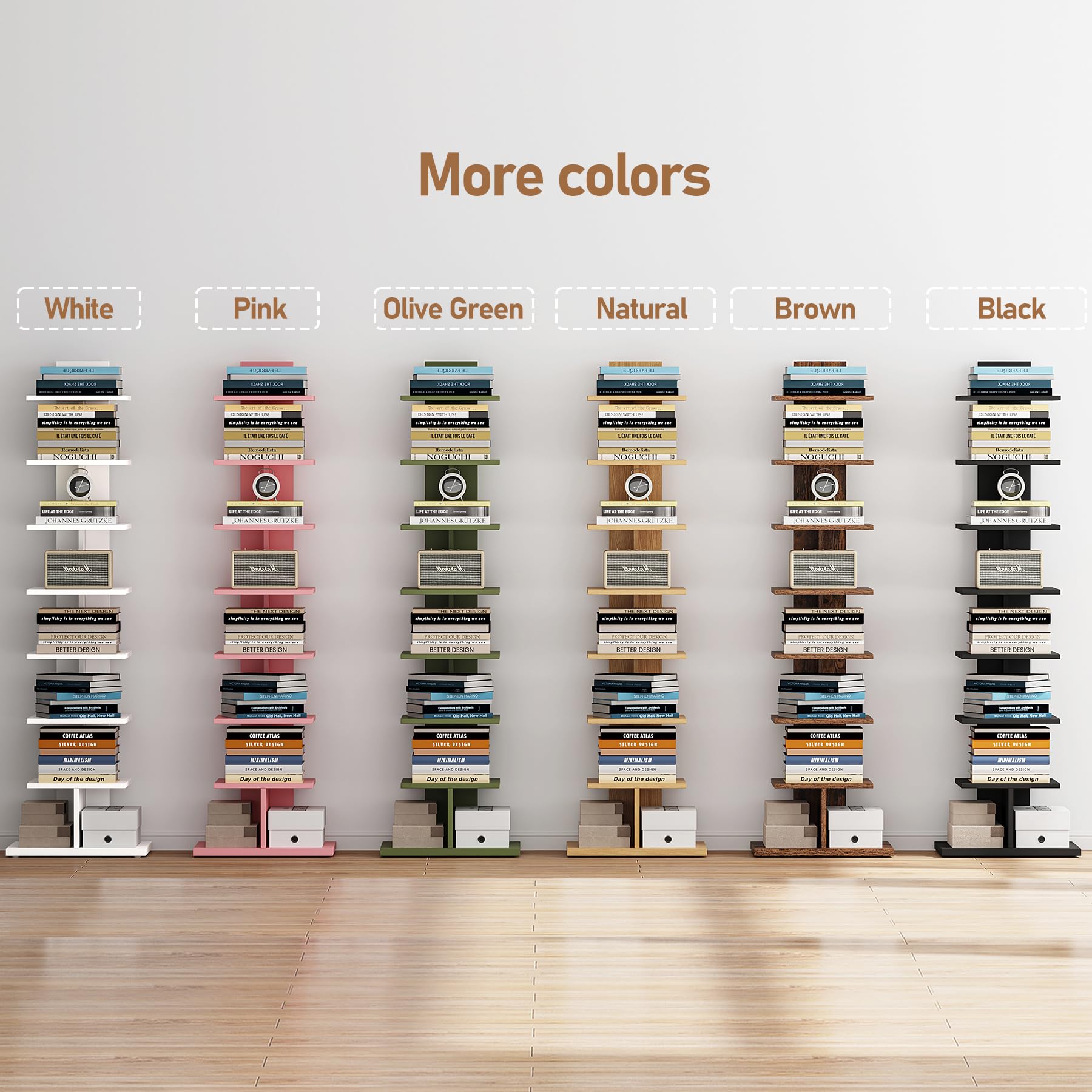 TUTOTAK space-saving-vertical-storage maximizes wall use and decor display.