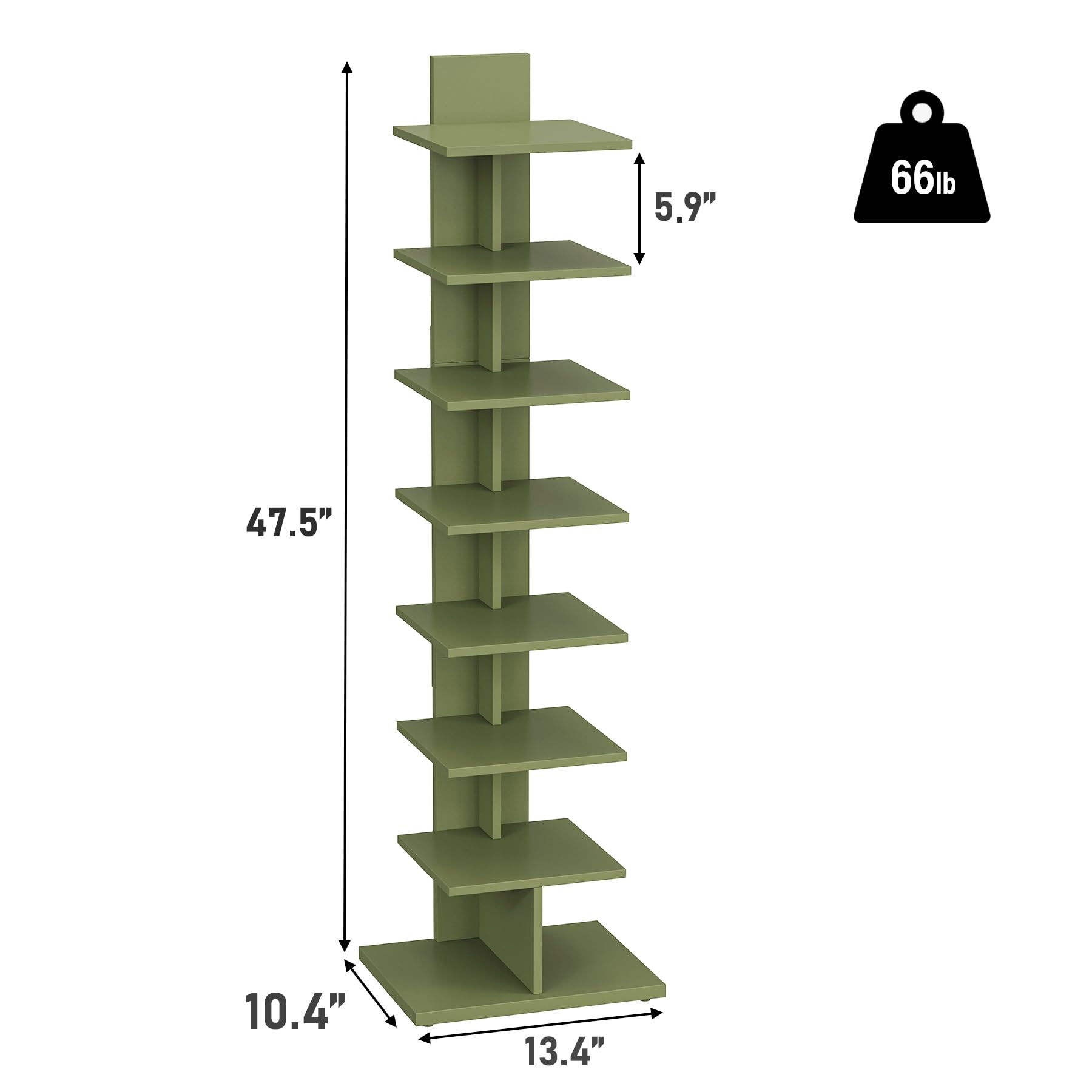 TUTOTAK sturdy-shelves support up to ten pounds per level.