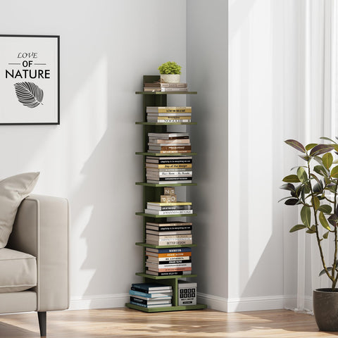 TUTOTAK three-sided-open-design bookcase keeps titles visible for quick retrieval.