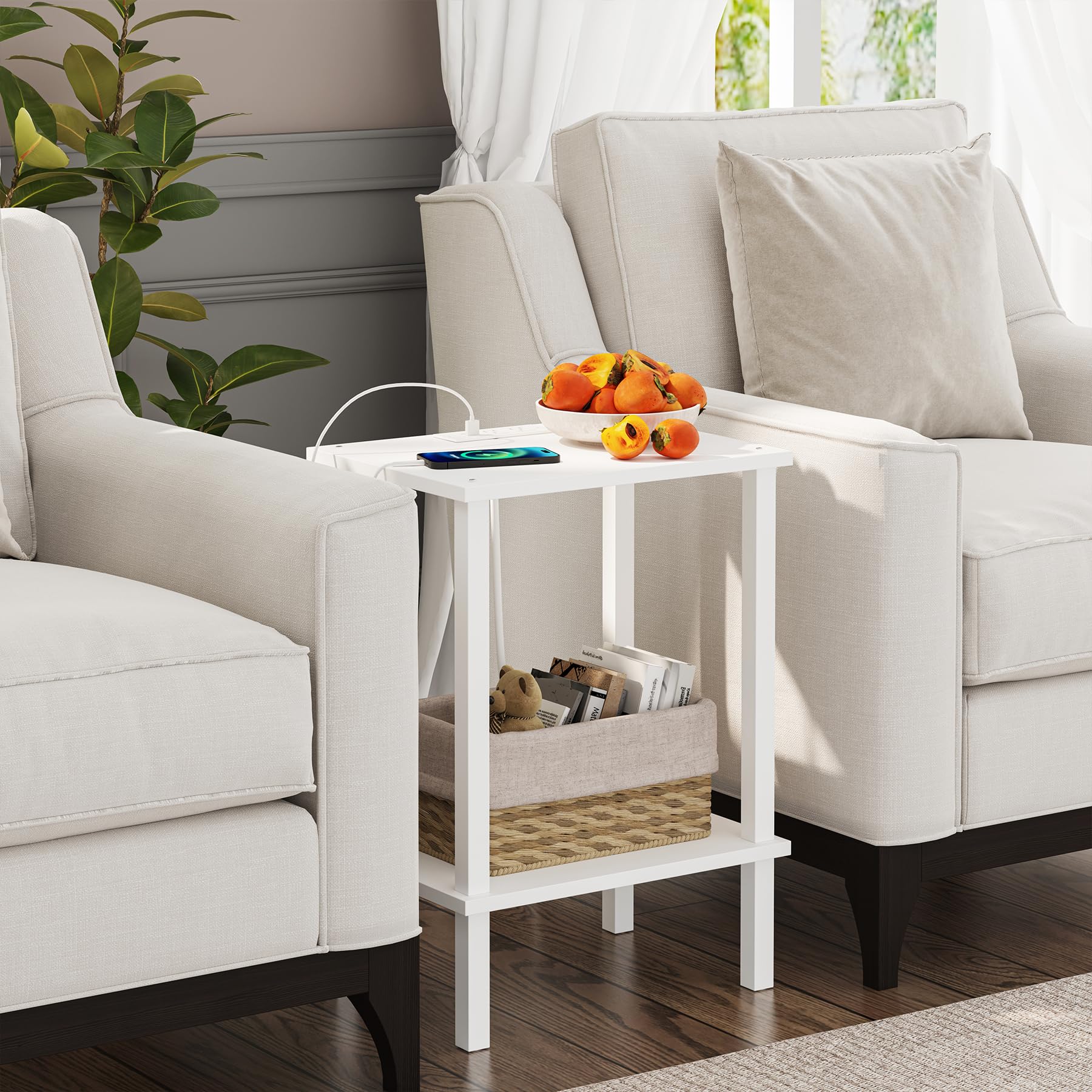 TUTOTAK two-tier storage shelves ready for drinks and remotes