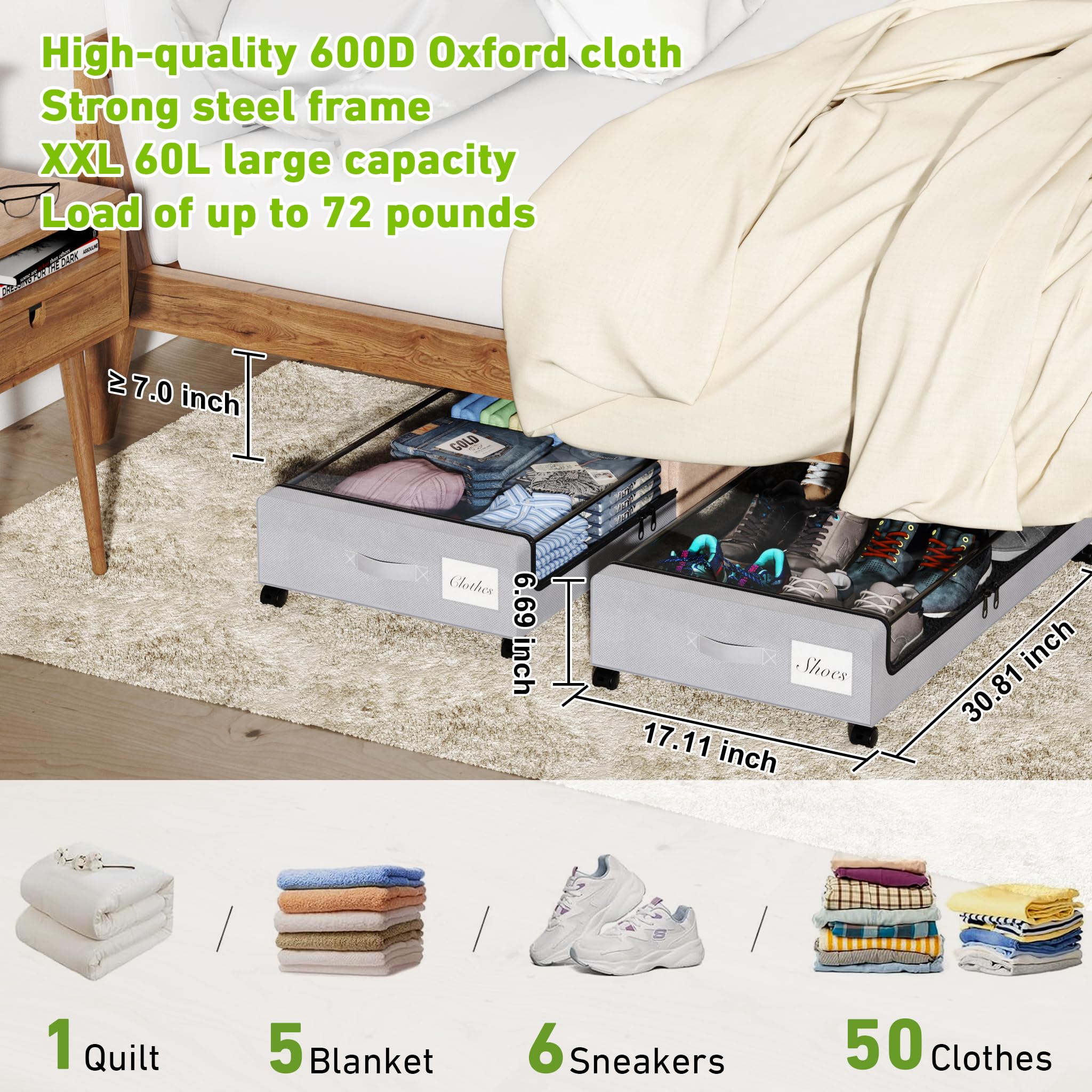 Tututry 360-degree wheels provide smooth mobility across rooms.