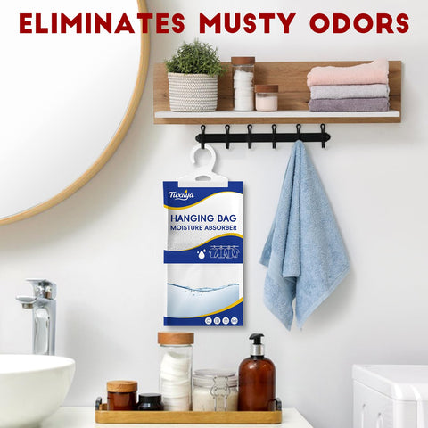 TUXIYA moisture absorber bag collection reservoir clearly shows moisture.
