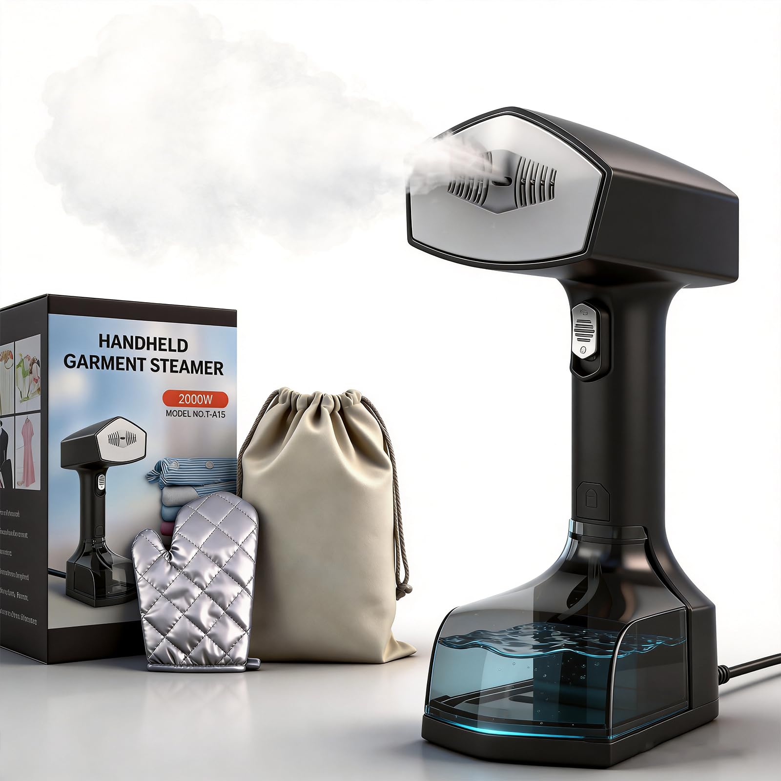 TUZOXU 2000W steamer heats up quickly for fast wrinkle removal.
