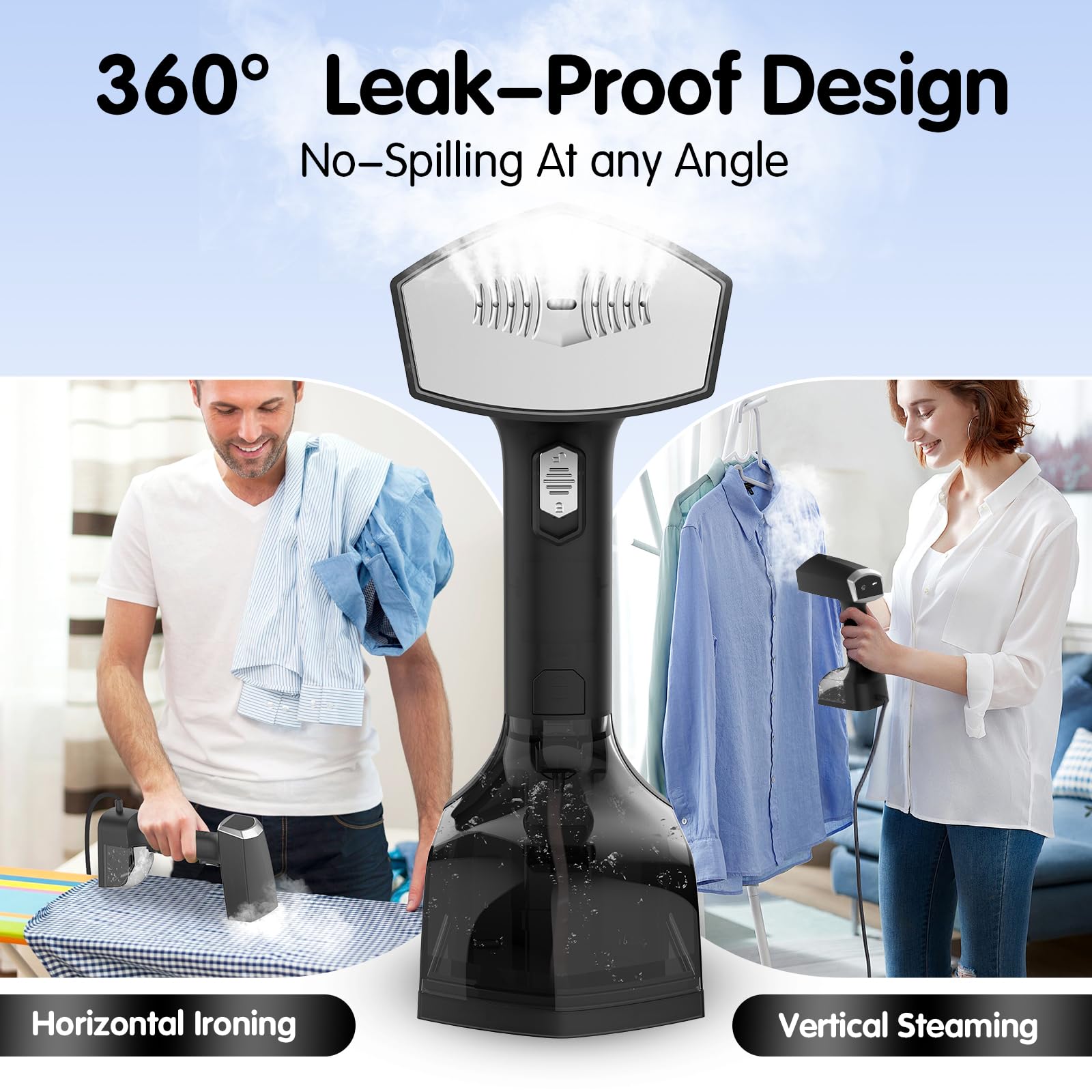 TUZOXU leak-proof design keeps surfaces dry during steaming.