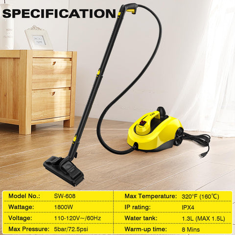 TVD Steam Cleaner storage bag keeps tools organized.