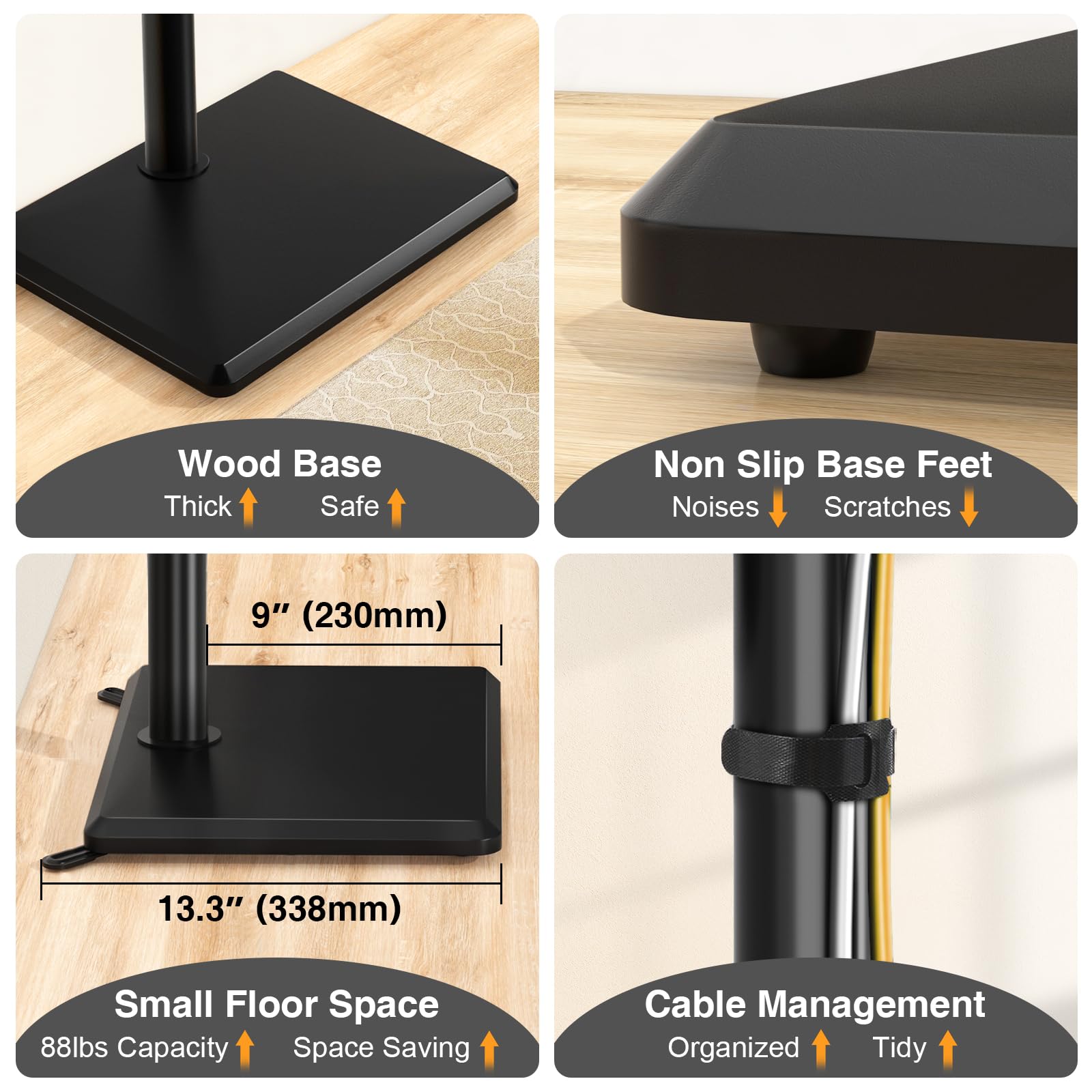 TVON compatible with 32–60 inch TVs and VESA patterns 100x100 to 400x400