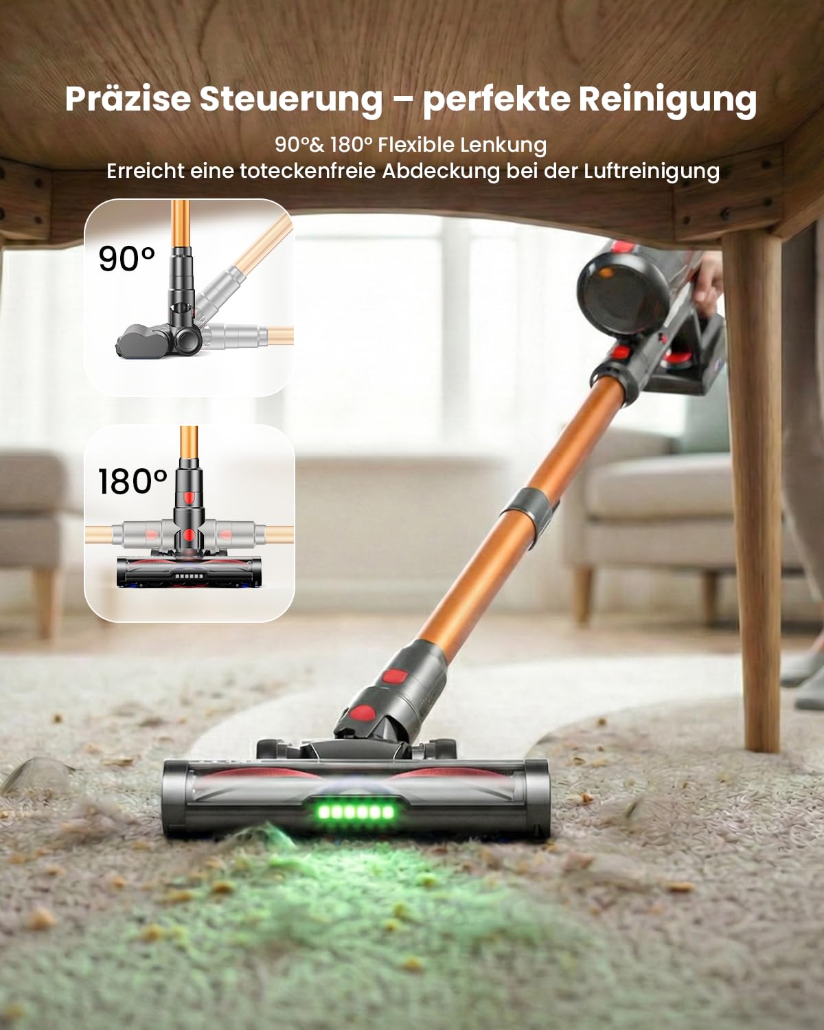 TVTAU vacuum in Eco, Standard, and Max modes for different surfaces