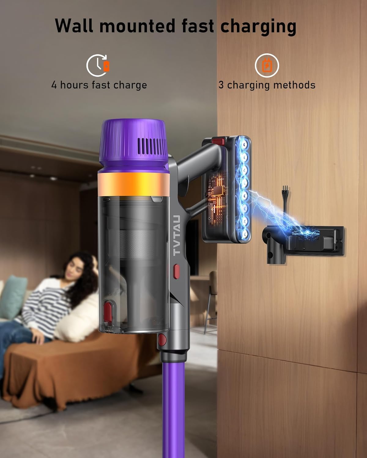 TVTAU T10 Pro 620W motor delivers strong suction with quiet operation