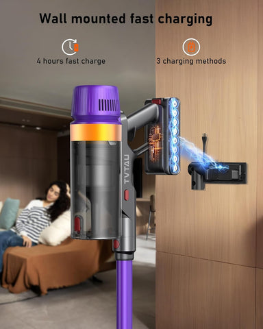TVTAU T10 Pro 620W motor delivers strong suction with quiet operation