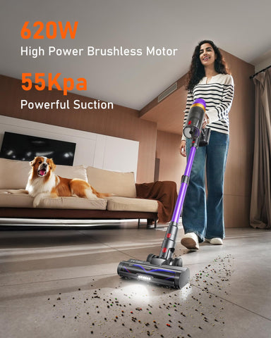TVTAU T10 Pro provides up to 75 minutes of runtime for large cleaning sessions