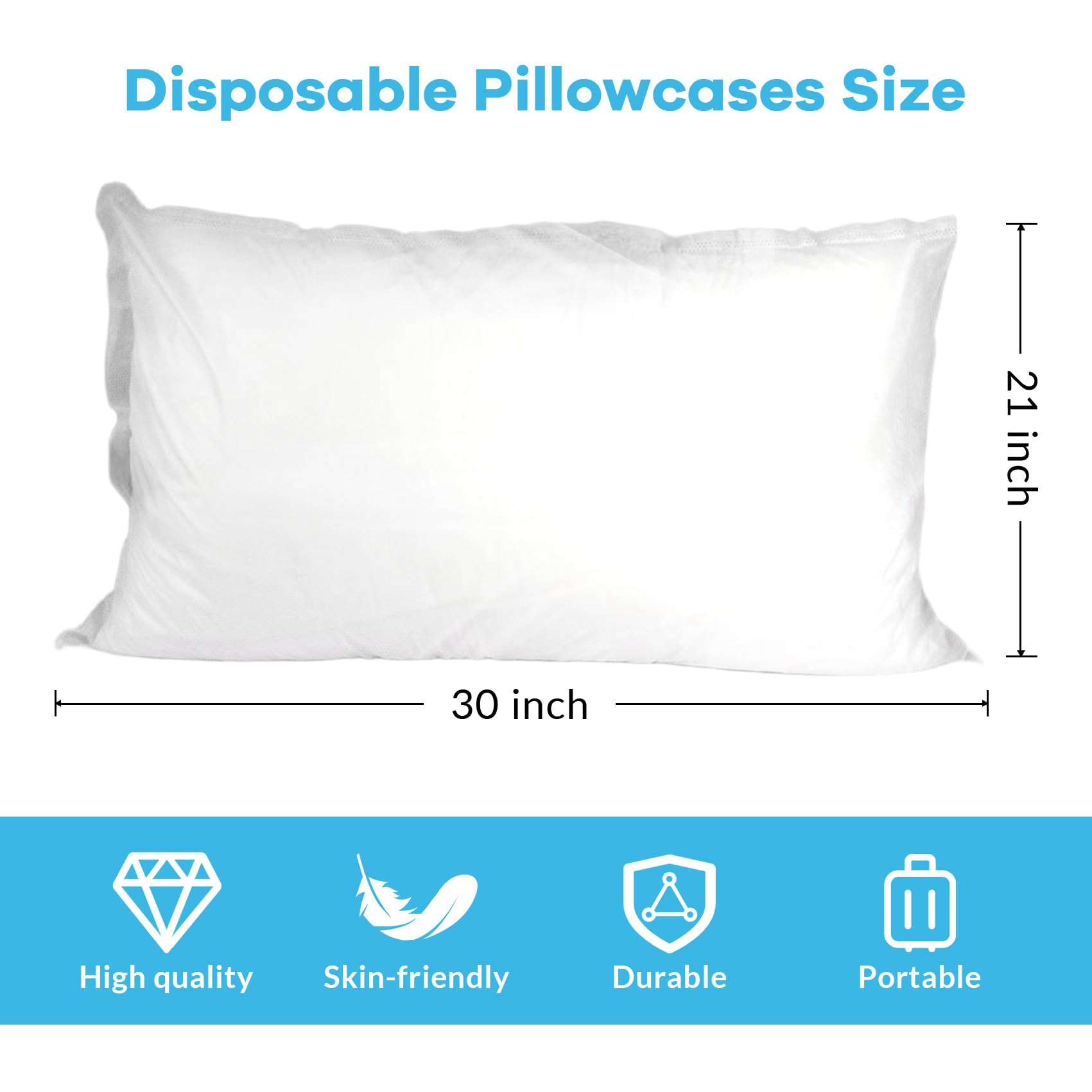 Tvvcalk 100-piece pillowcase set with foldable, portable design.