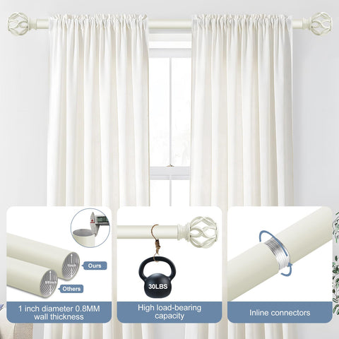 TVWOO adjustable curtain rod telescopes to fit your window precisely and securely.