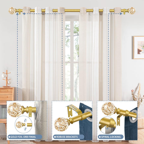 TVWOO curtain rod assembly parts for easy setup.