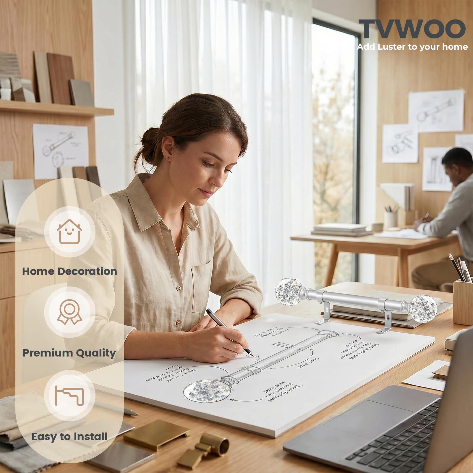 TVWOO durable baked-on finish protects the rod over time
