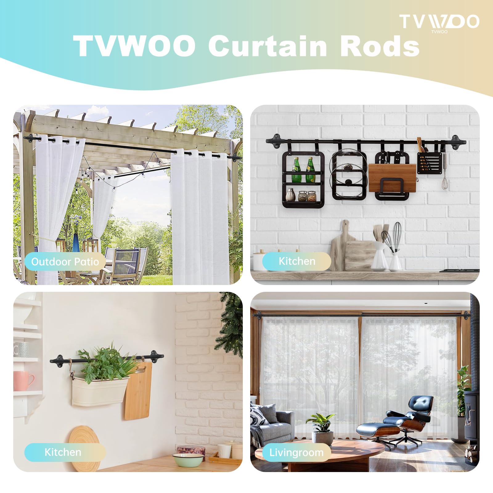 TVWOO cat's claw base emphasizes secure support for heavy drapery
