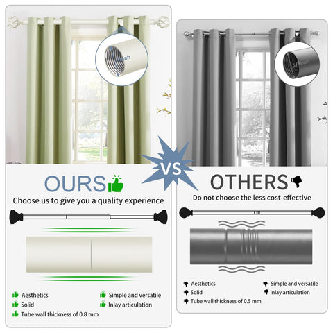 TVWOO easy-install curtain rod kit comes with clear instructions and all required hardware.