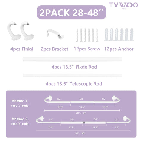 TVWOO included brackets and screws illustrates complete installation kit.