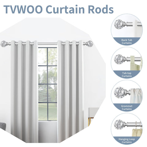 TVWOO silver crystal ball finial closeup highlights artisanal sparkle