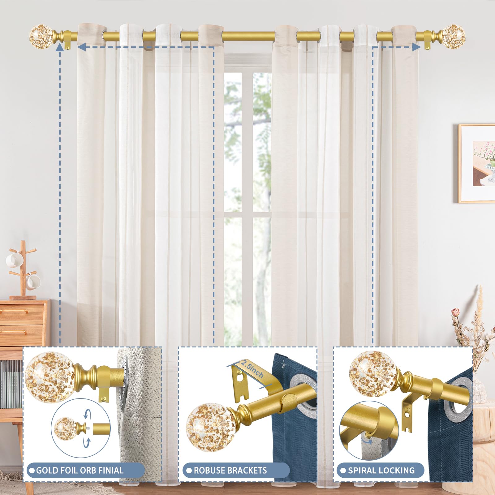 TVWOO telescoping ends adapt to various window widths
