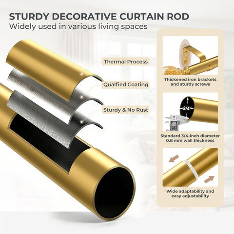TVWOO telescoping inner rod adjusts length for perfect coverage